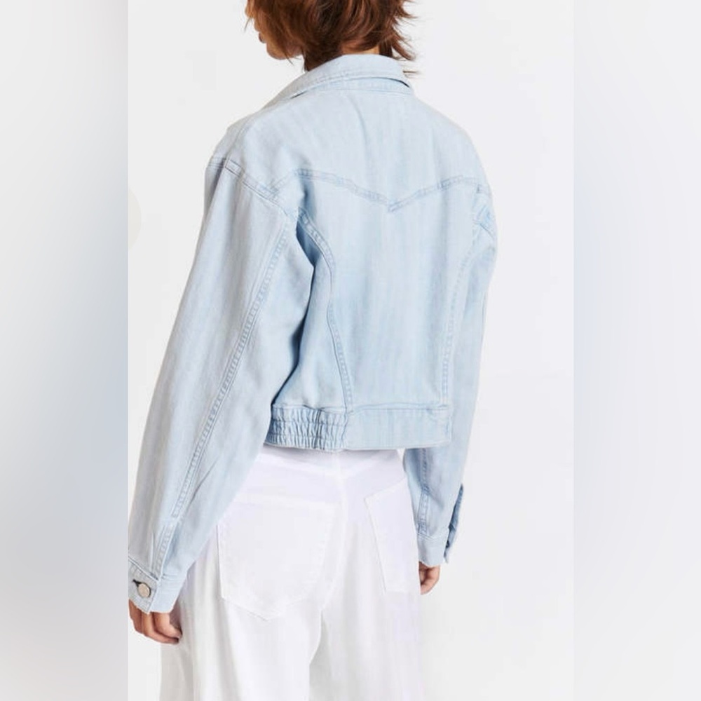 AMO Light Wash Blue Cropped Denim Jacket - Picture 2 of 6